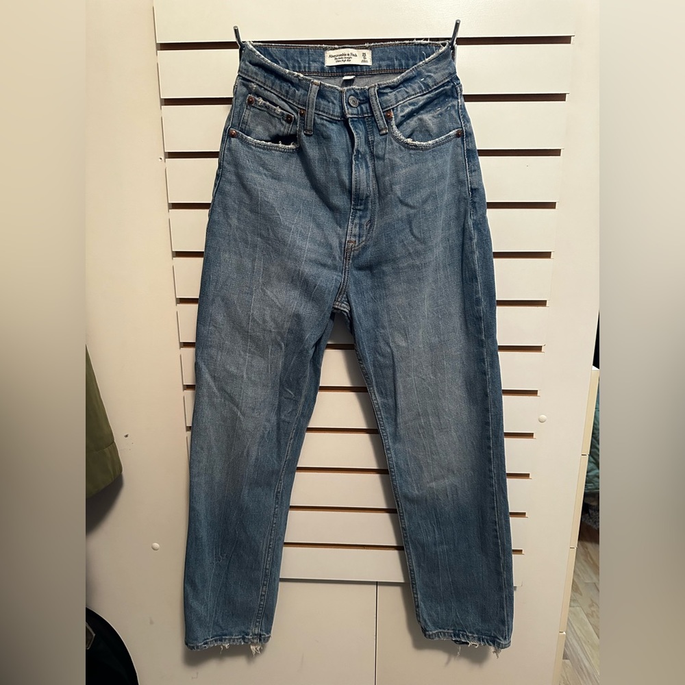 Abercrombie & fitch ankle straight ultra high rise